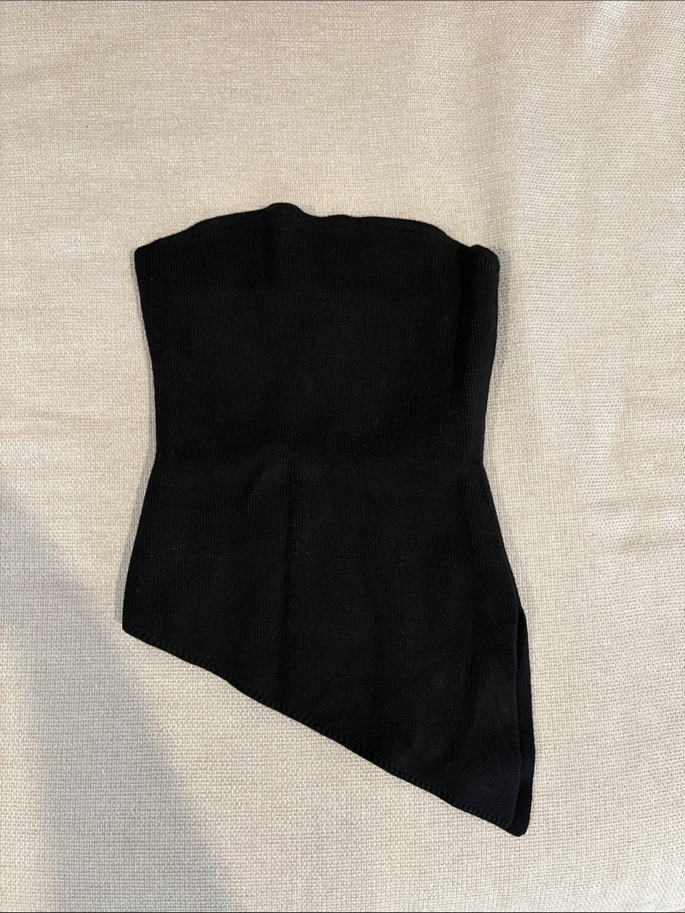 Dynamite Black Asymmetrical Strapless Top
